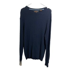 Ben Sherman mens crew neck cable knit pattern cotton cashmere blend size large